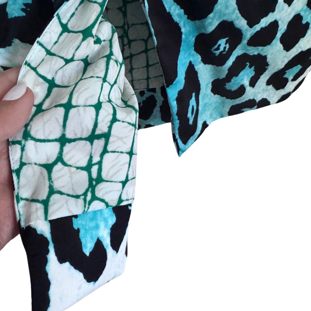 Samantha Sung New York Teal Leopard Print Midi Dress Size 8 - Picture 13 of 15
